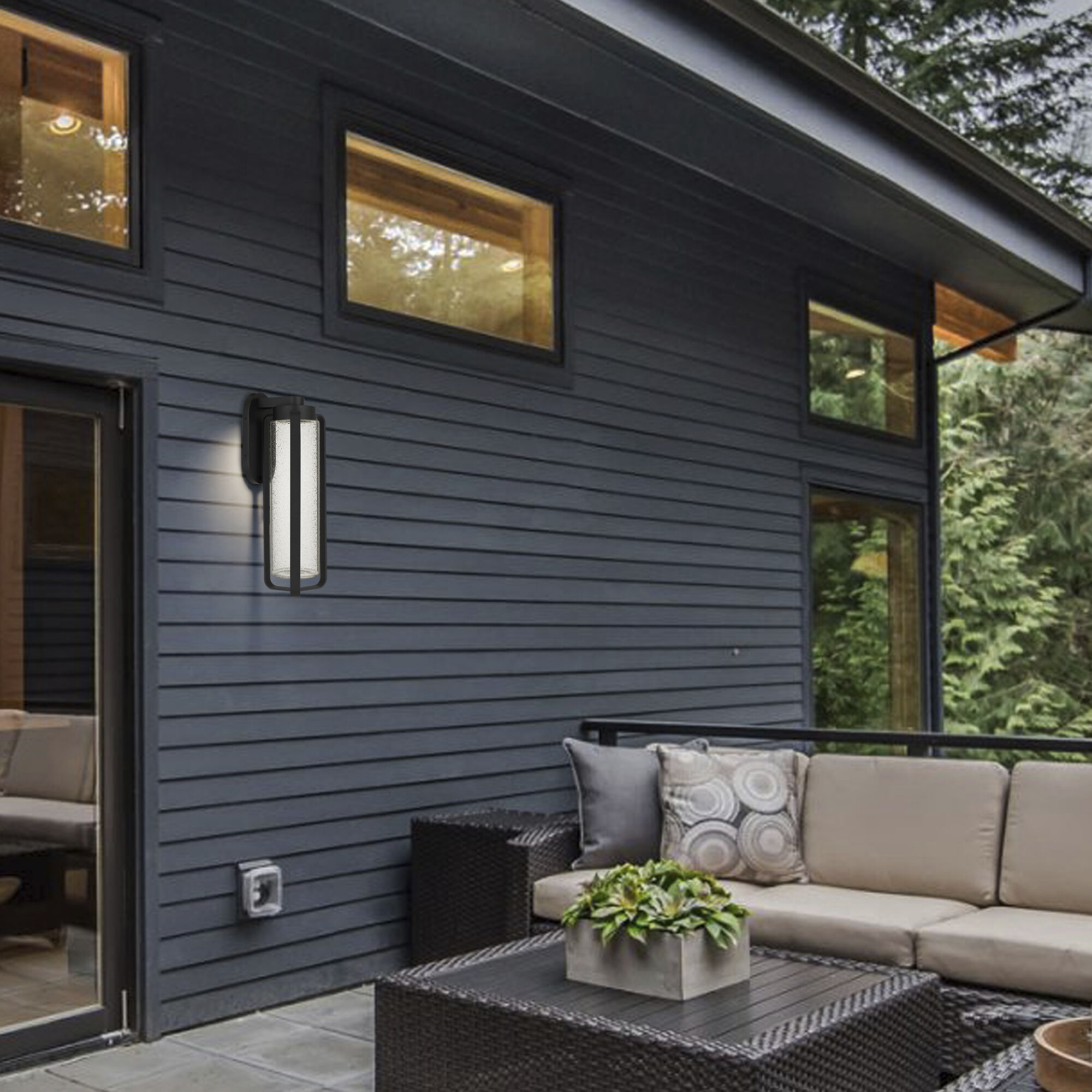 Clover LED 20.5 inch Sand Black Outdoor Wall Sconce